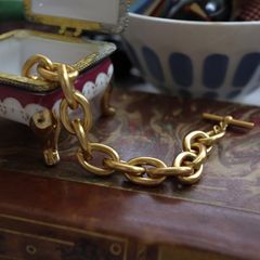 「ゴールドファットチェーン」ブレスレット ヨーロッパ Anne Klein 1990s