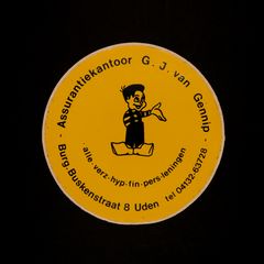 Assurantiekantoor G.J.van Gennip ヴィンテージステッカー オランダ