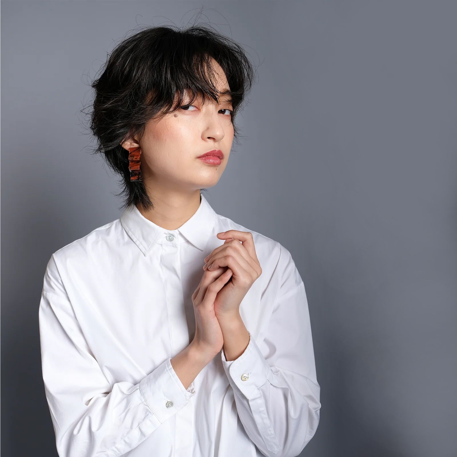 「Tortoiseshell Uneri」イヤリング