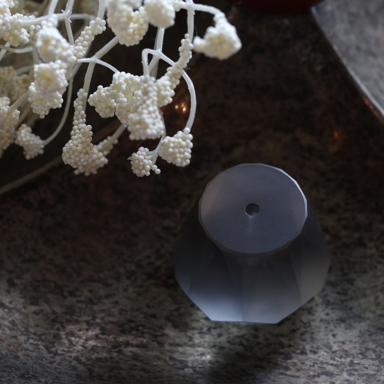 「CRYSTAL INCENSE HOLDER」Frost Gold