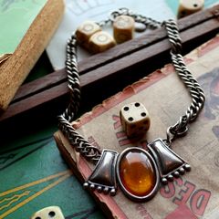 「トライバルアンバー」ネックレス ヨーロッパ LUCIANO SOPRANI