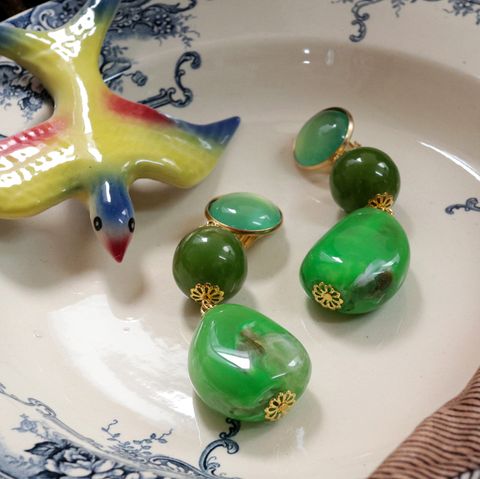 「マーブルぺブル」イヤリング