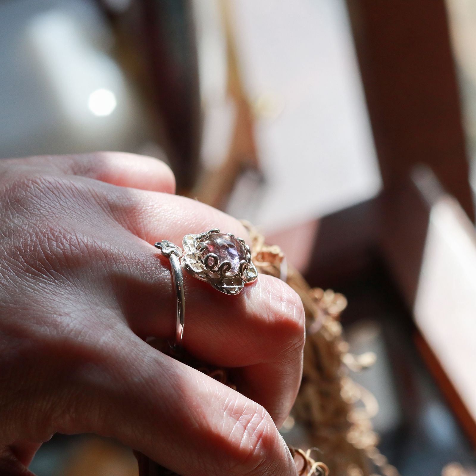 「SPIRAL FLOWER RING AMETRIN」リング