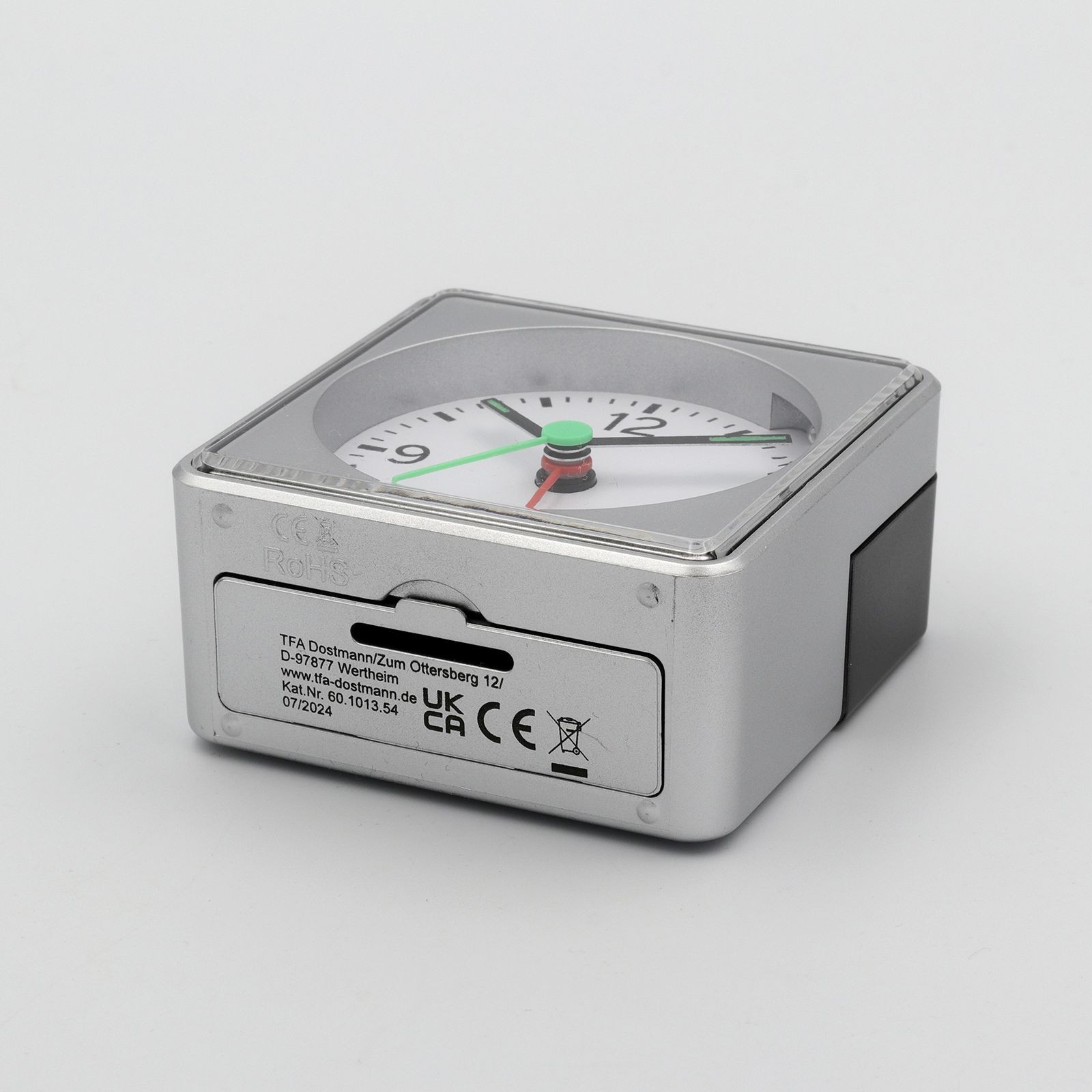 「Analogue alarm clock Push Wecker」アラームクロック SILVER TFA ドイツ