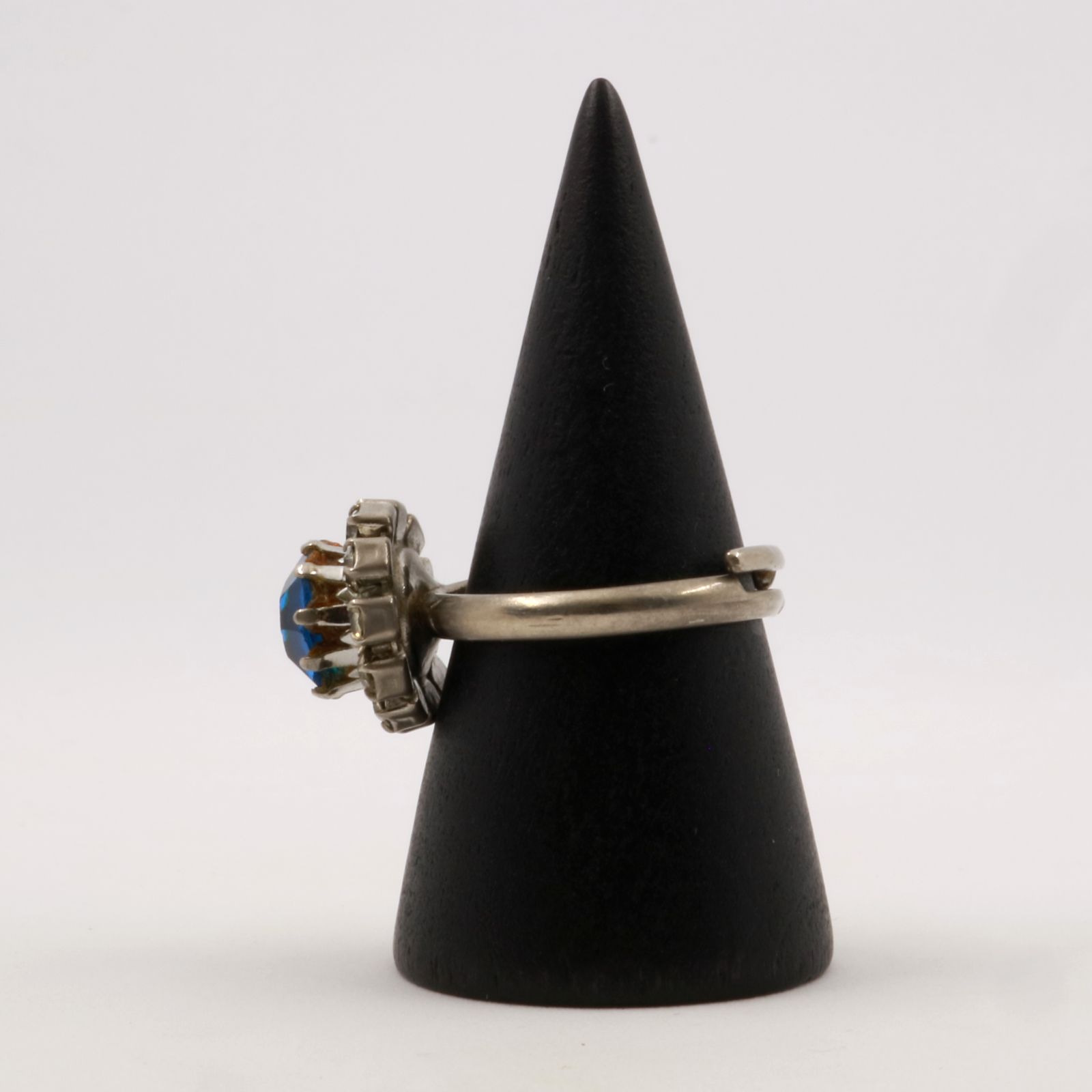 「80s ブルーラインストーンカクテル」リング ヨーロッパ