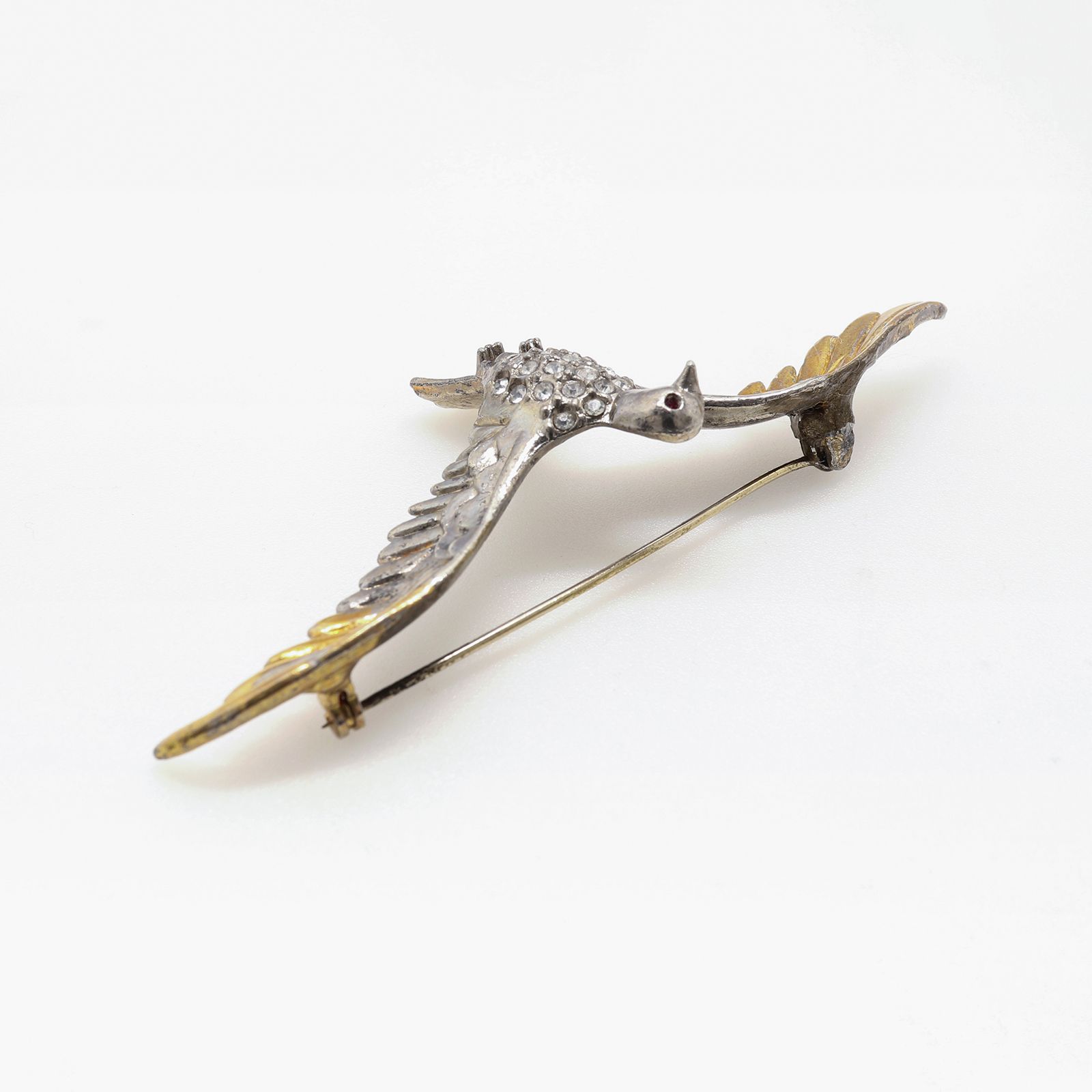 「クリスタルバード」ブローチ ヨーロッパ 1940-60s