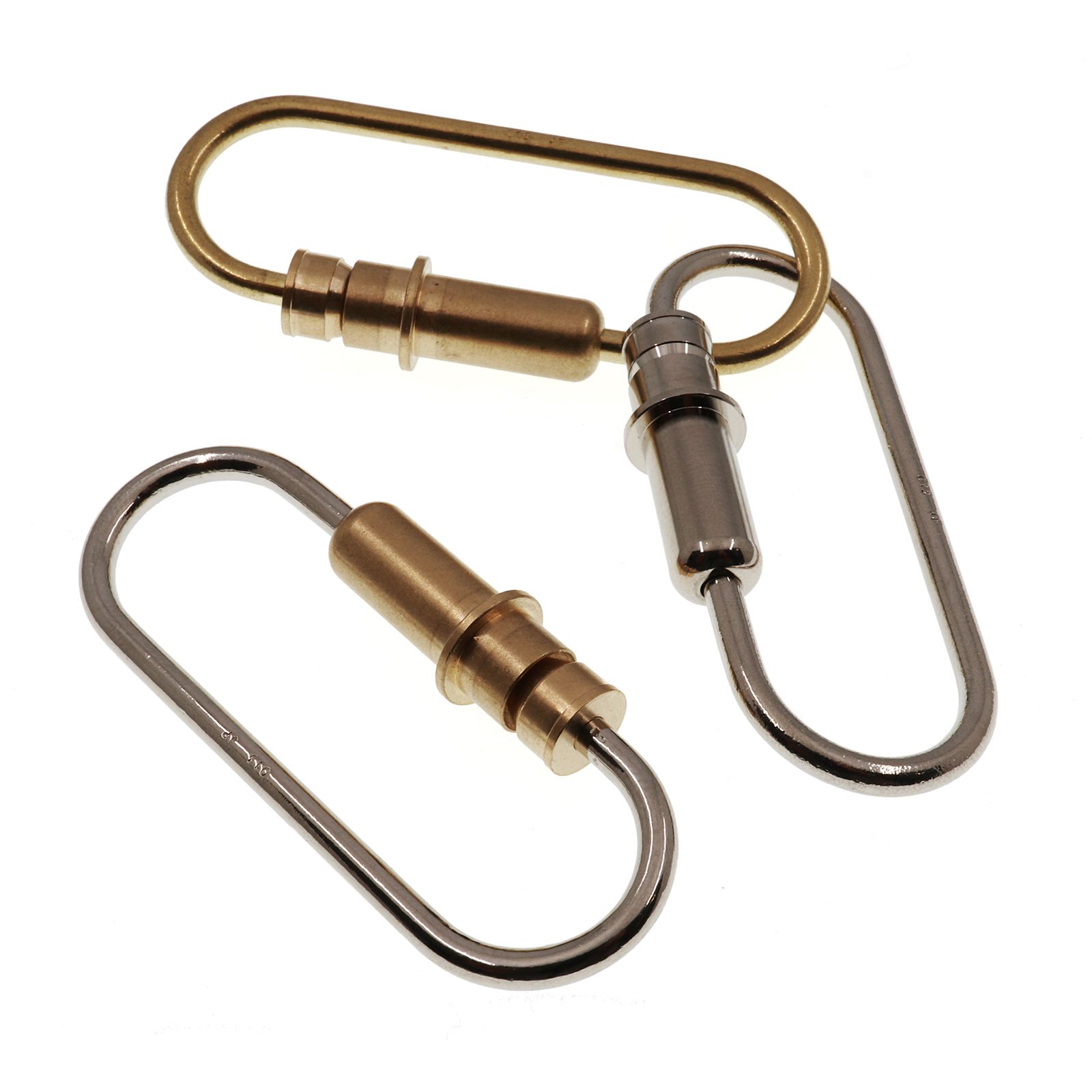 「Bullet Carabiner」キーリング ニッケル×ブラス
