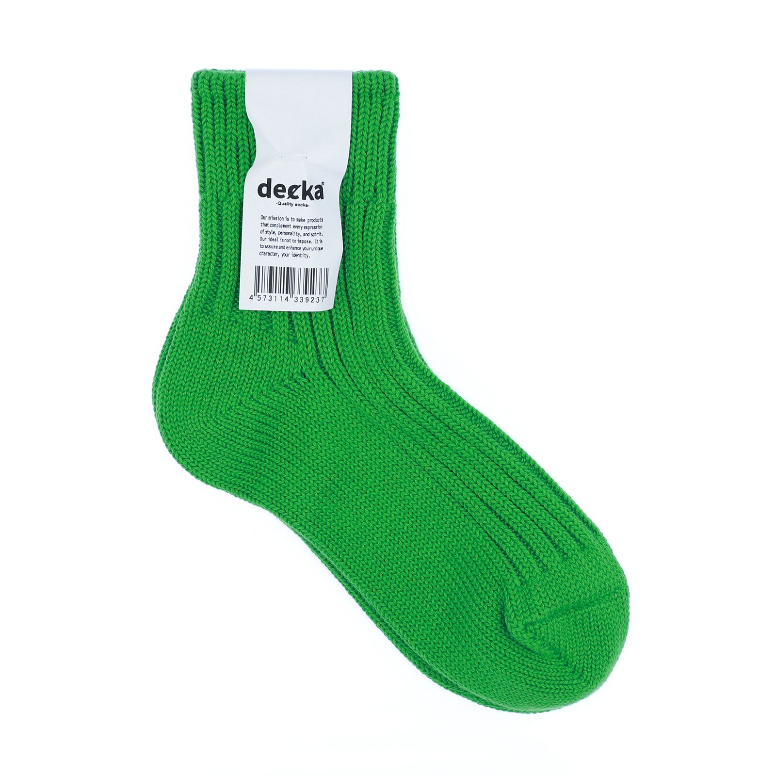 decka quality socks - Low Gauge Rib Socks Short Length ネオン