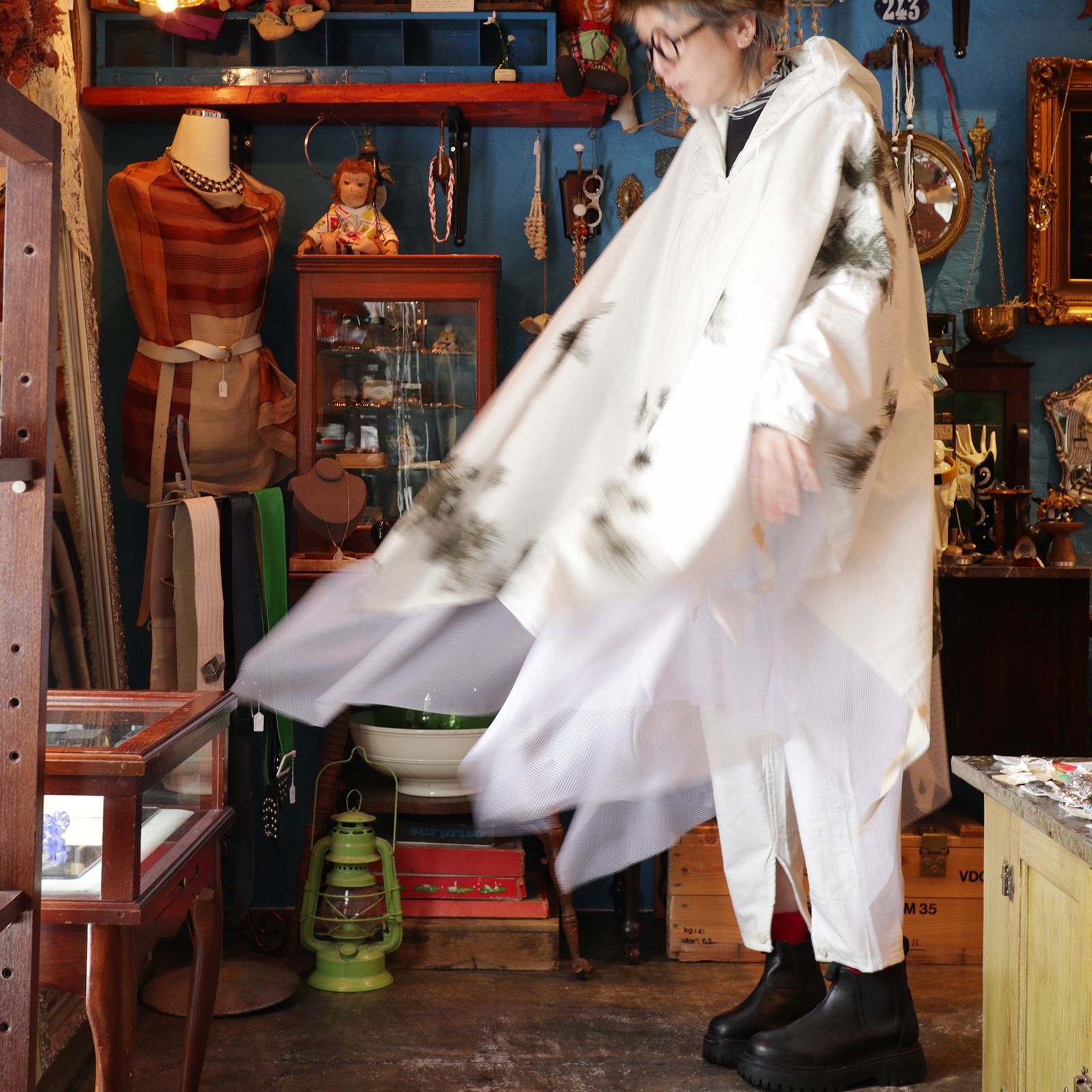 corne 10th anniversary item 「スノーカモ ポンチョ リメイク」 ドイツ 1960～70s