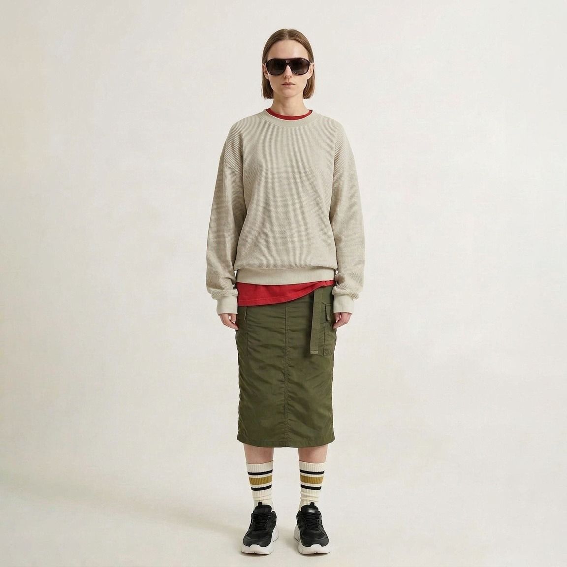 Acrylic Wool Thermal Shirt グレージュ