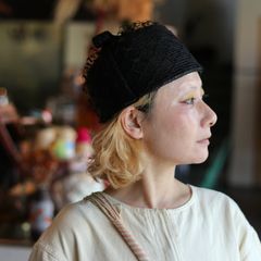 トップリボンチュールストロートーク ブラック