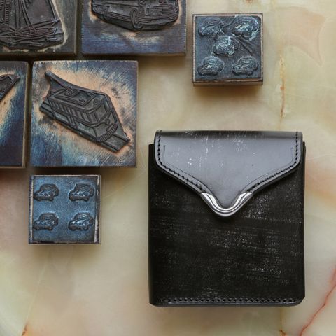 【池之端銀革店】ギャルソンスリムウォレットSP UKブライドルレザー ブラック