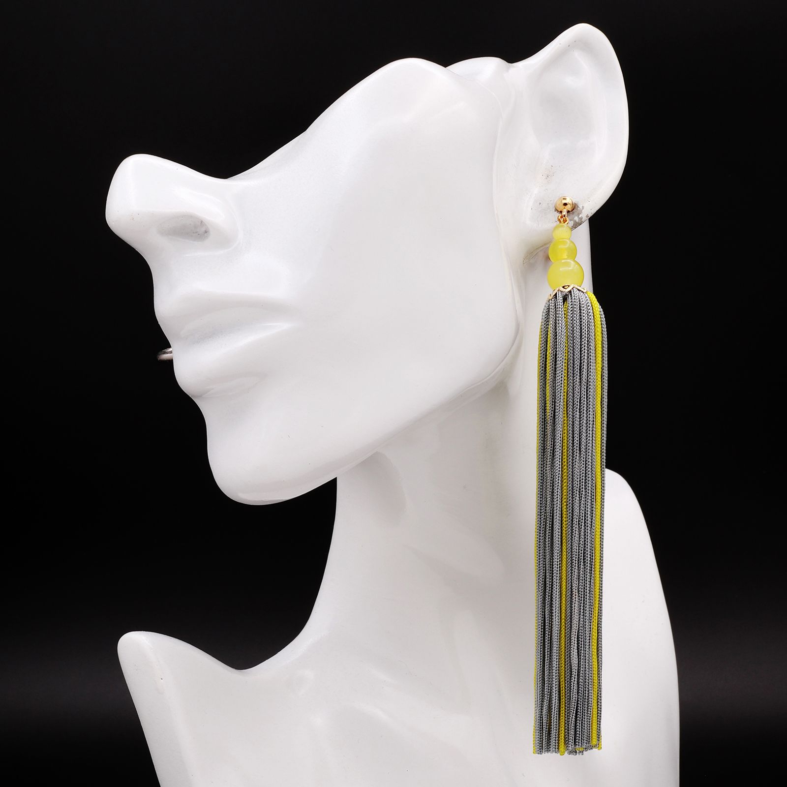 「Lustre」イヤリング イエロー【collection de couleurs de sachikoism】