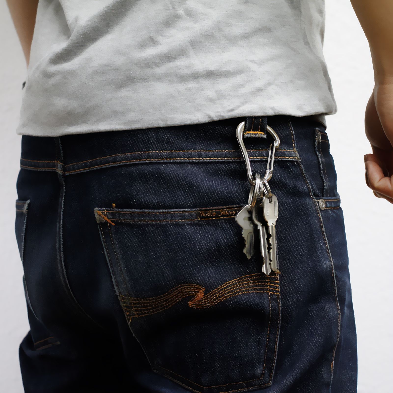 「BRASS KARABINER KEYRING」キーリング シルバー