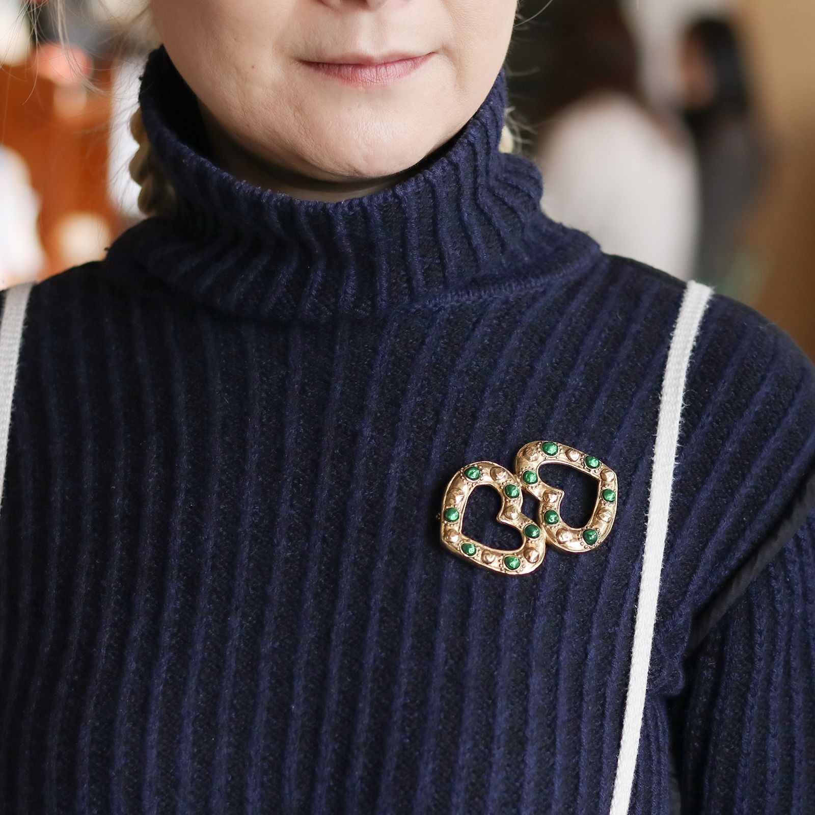 「ツインオープンハート」ブローチ ヨーロッパ