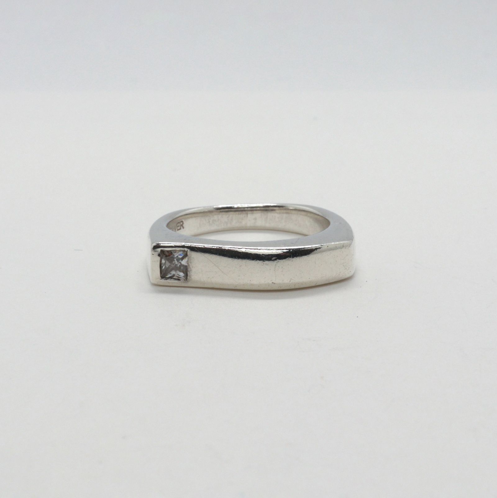 「スクエアエッジ」リング silver925 ヨーロッパ