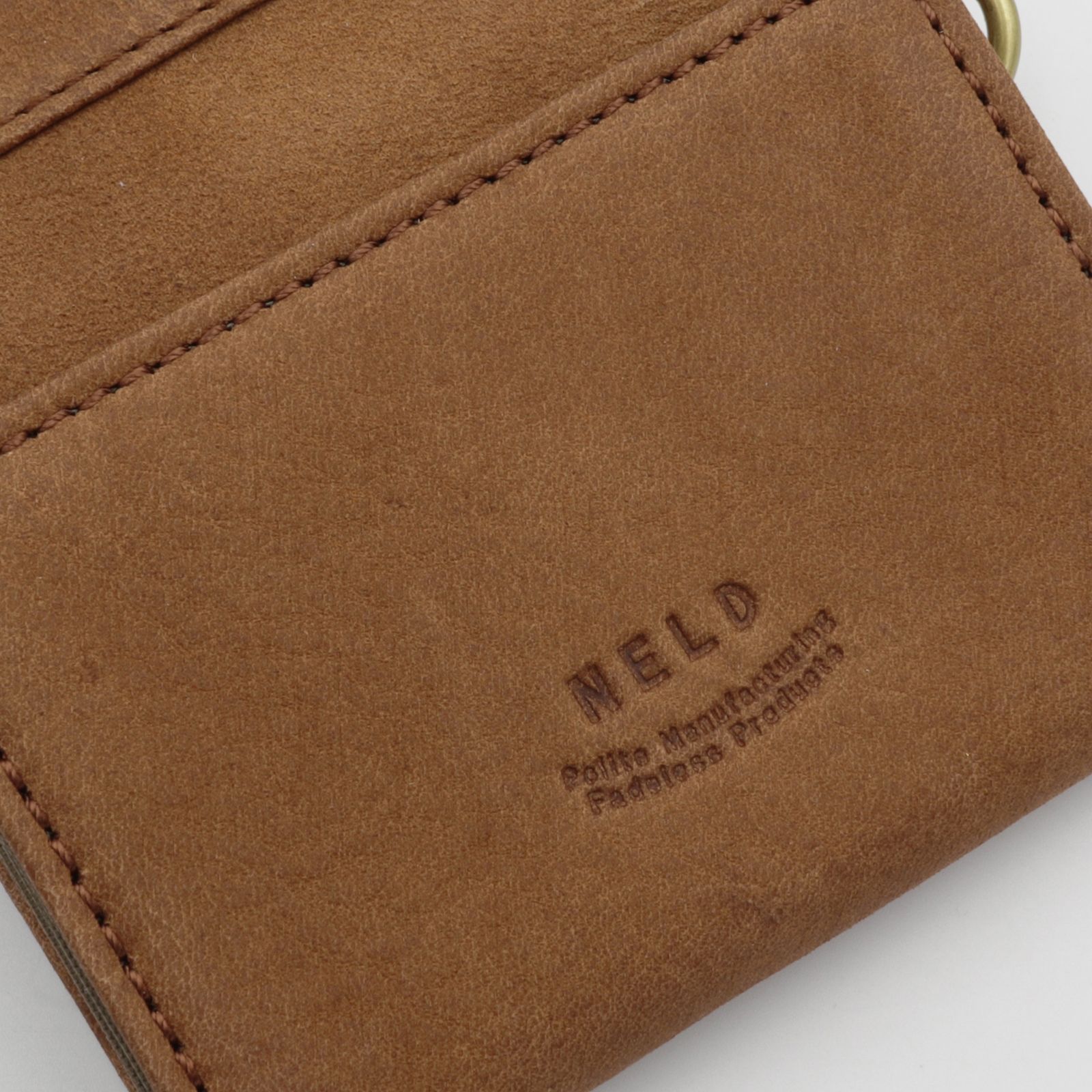 「PUFU」コンパクト財布 キャメル