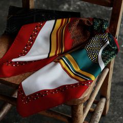 「フラワーレトロサイケ」ヴィンテージスカーフ ヨーロッパ