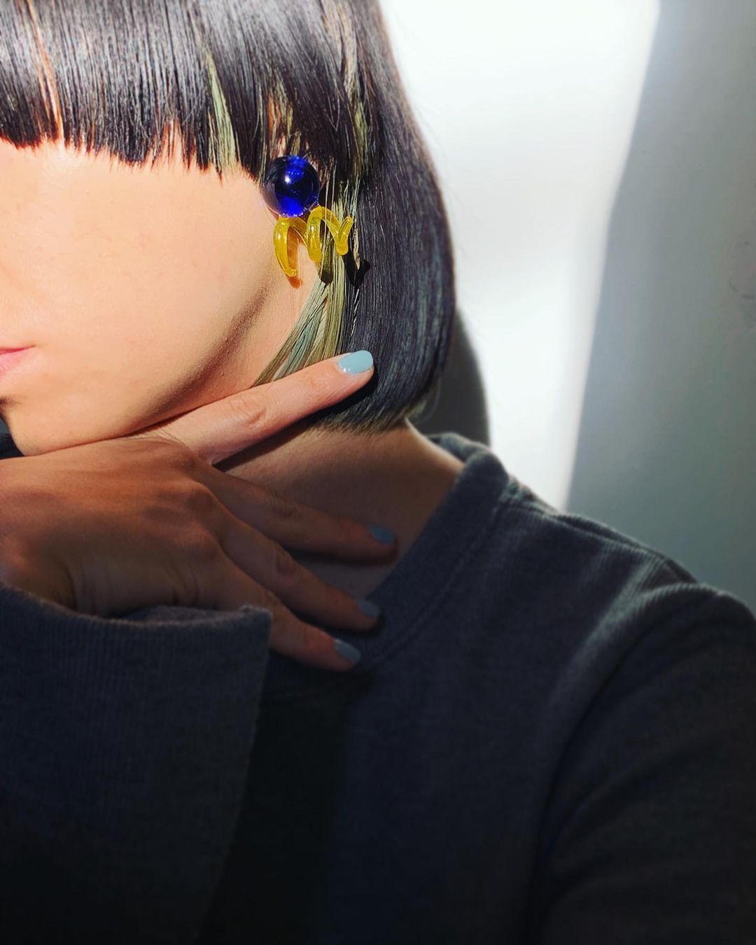 「New Spiral Glass」ピアス(片耳) クリア