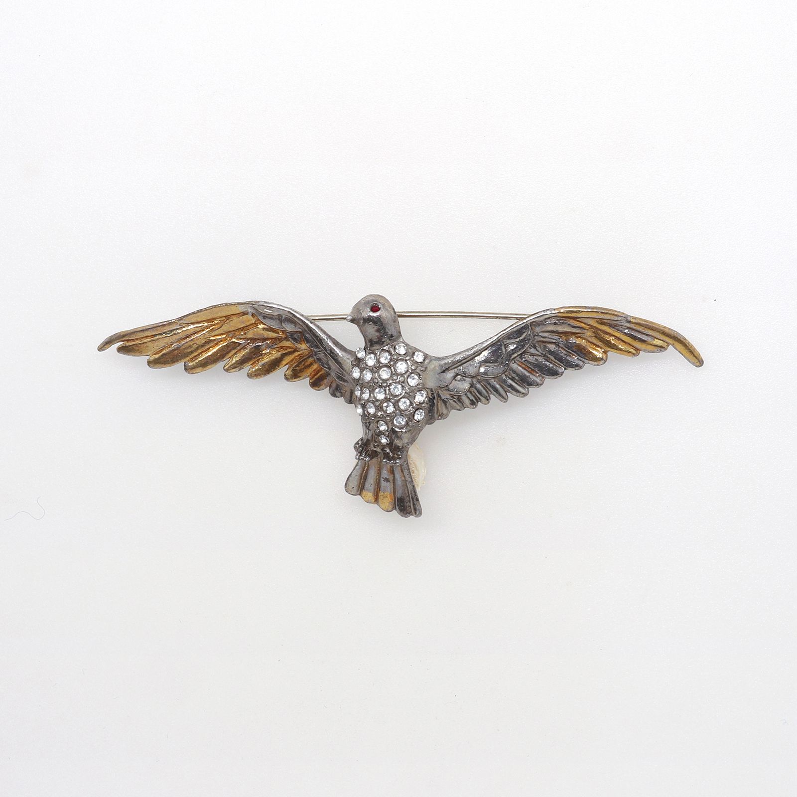 「クリスタルバード」ブローチ ヨーロッパ 1940-60s