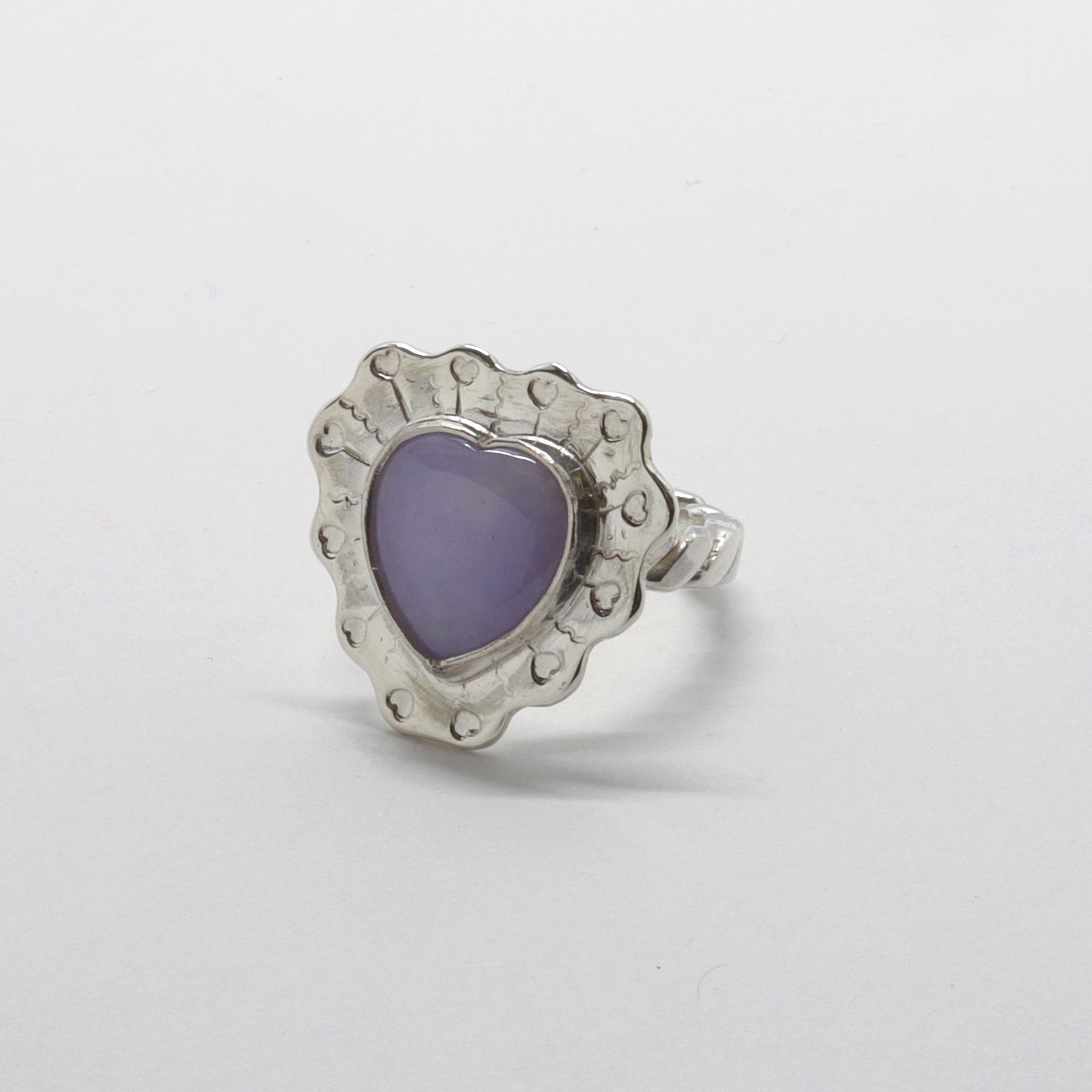 「Lavender Jade Heart Ring」リング