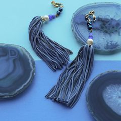 「Lustre」イヤリング ブルー【collection de couleurs de sachikoism】