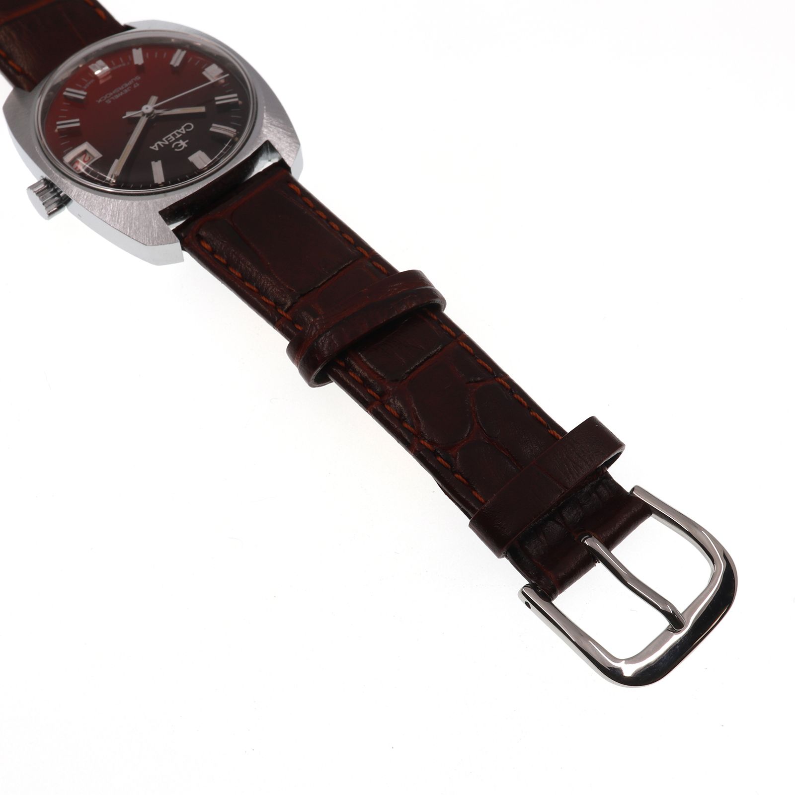 CAIENA」date watch デッドストック1950s 手巻き スイス メンズ