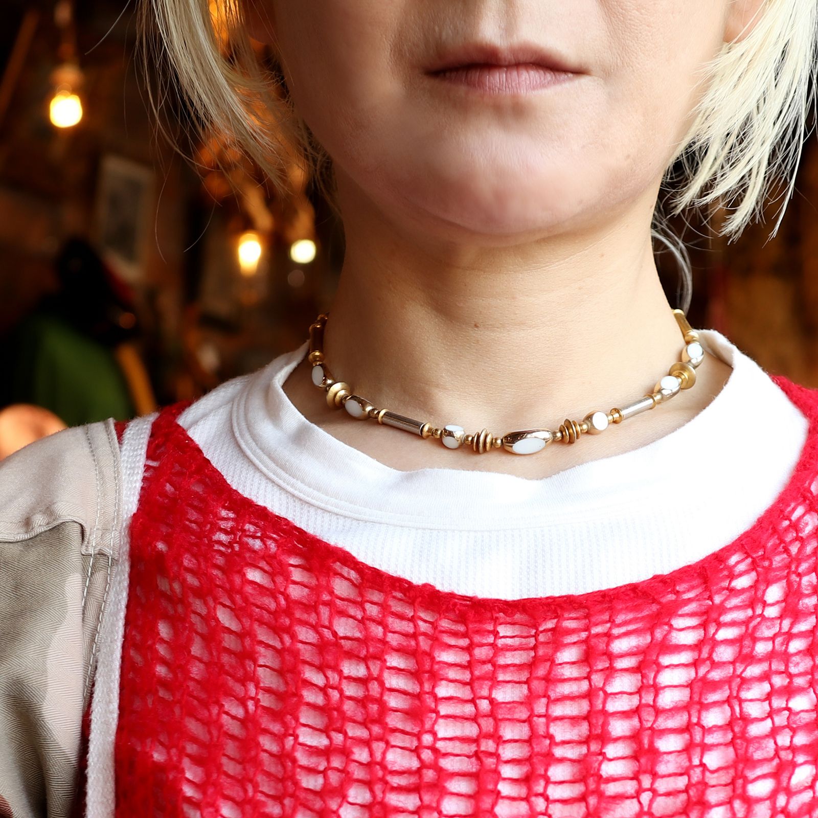 「メタルシリンダー」ネックレス ヨーロッパ Piere Cardin