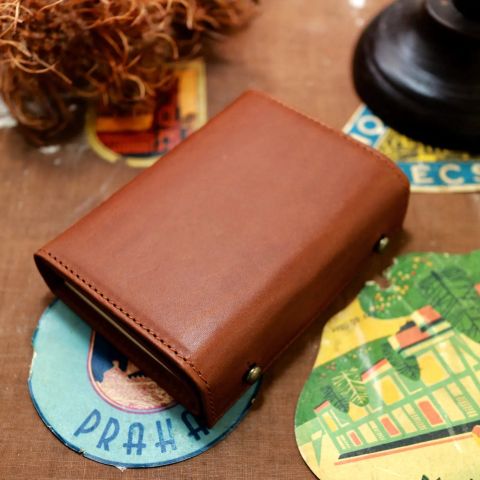 【送料無料対象外】「millefoglie II P25」ミニ財布 コニャック