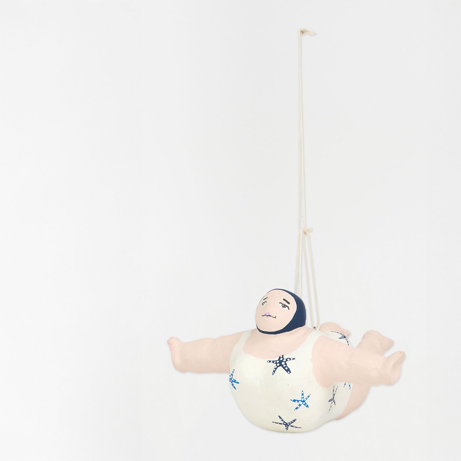 PAPIER MACHE LITTLE HANGING DIVER WHITE 【BATELA】