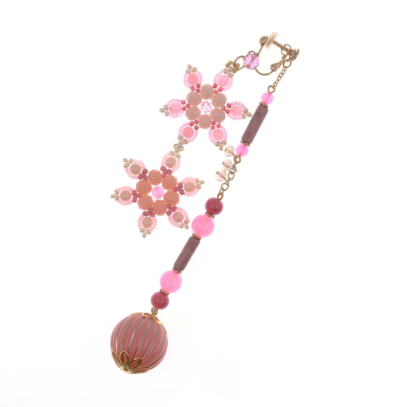 「Tirol ドレス」イヤリング（片耳） ピンク【collection de couleurs de sachikoism】