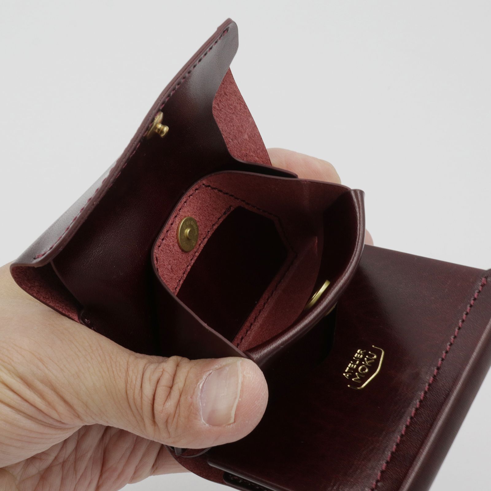 「三つ折りミニ財布PALUMO Rugato」wine