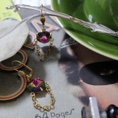 「オーロラアイ＆チェーン」ピアス フランス