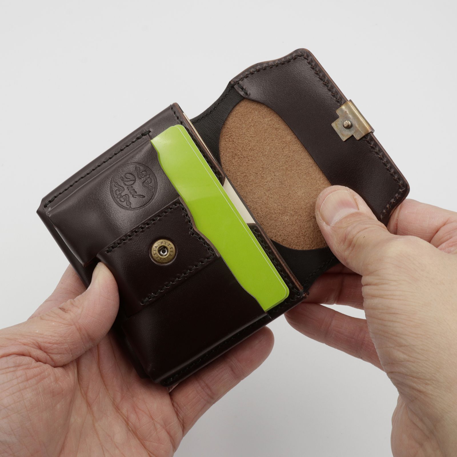 【Dual】ギャルソンコンパクトウォレット サドルプルアップ  チョコ