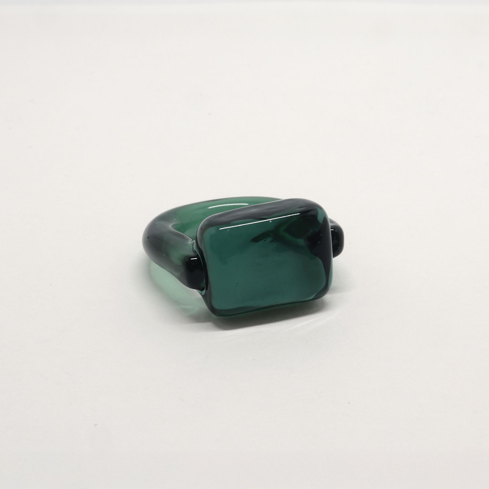 「Glass Square Ring」リング ティールグリーン
