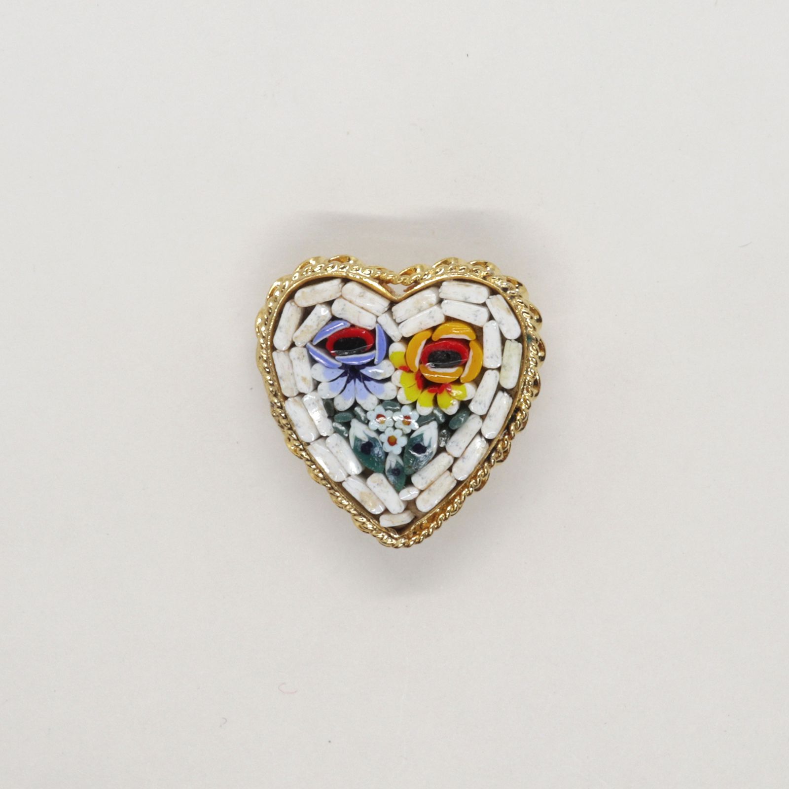 「モザイクハート」ブローチ イタリア