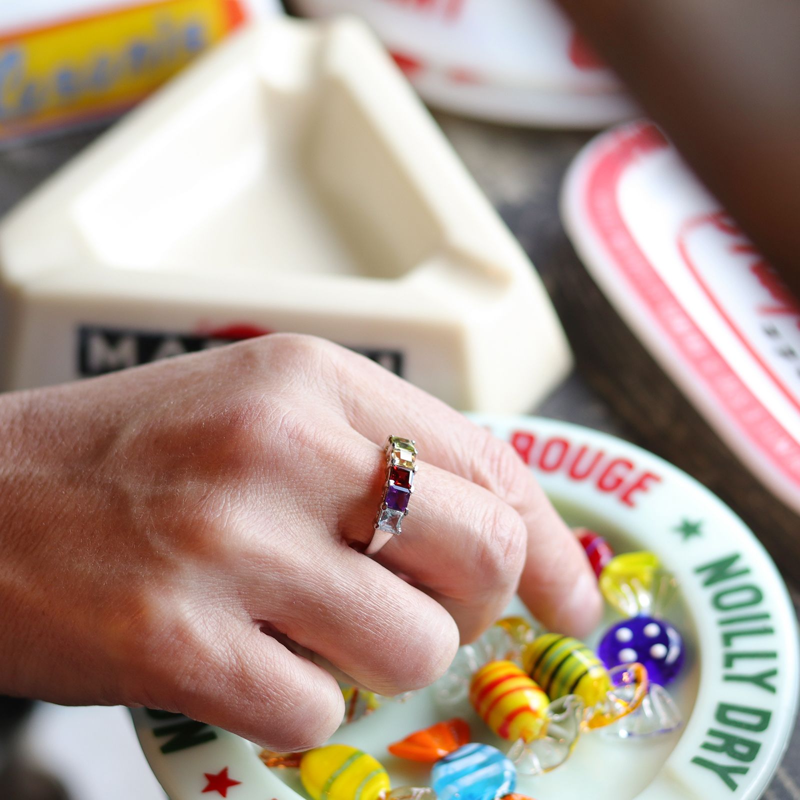 「レインボージェムライン」リング ヨーロッパ silver925