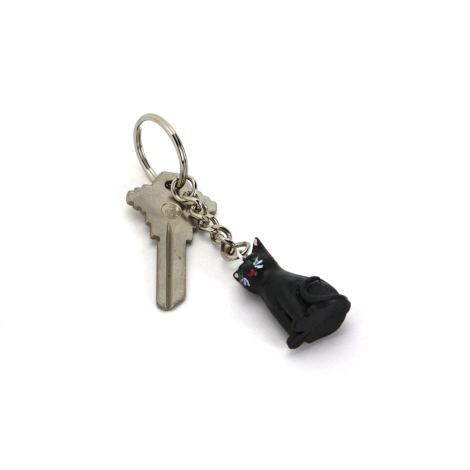 「ALFRED FISCHER KEY RING」sitting cat black ドイツ