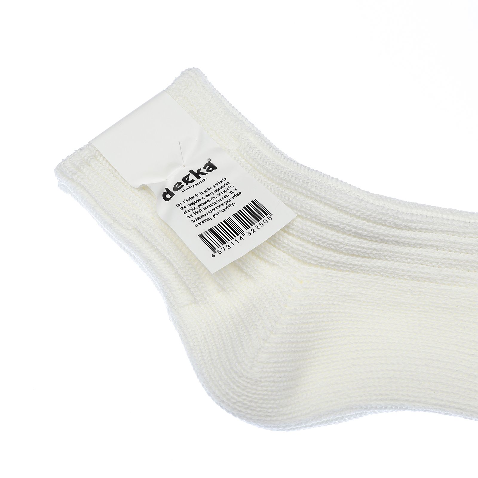 Low Gauge Rib Socks Short Length ホワイト