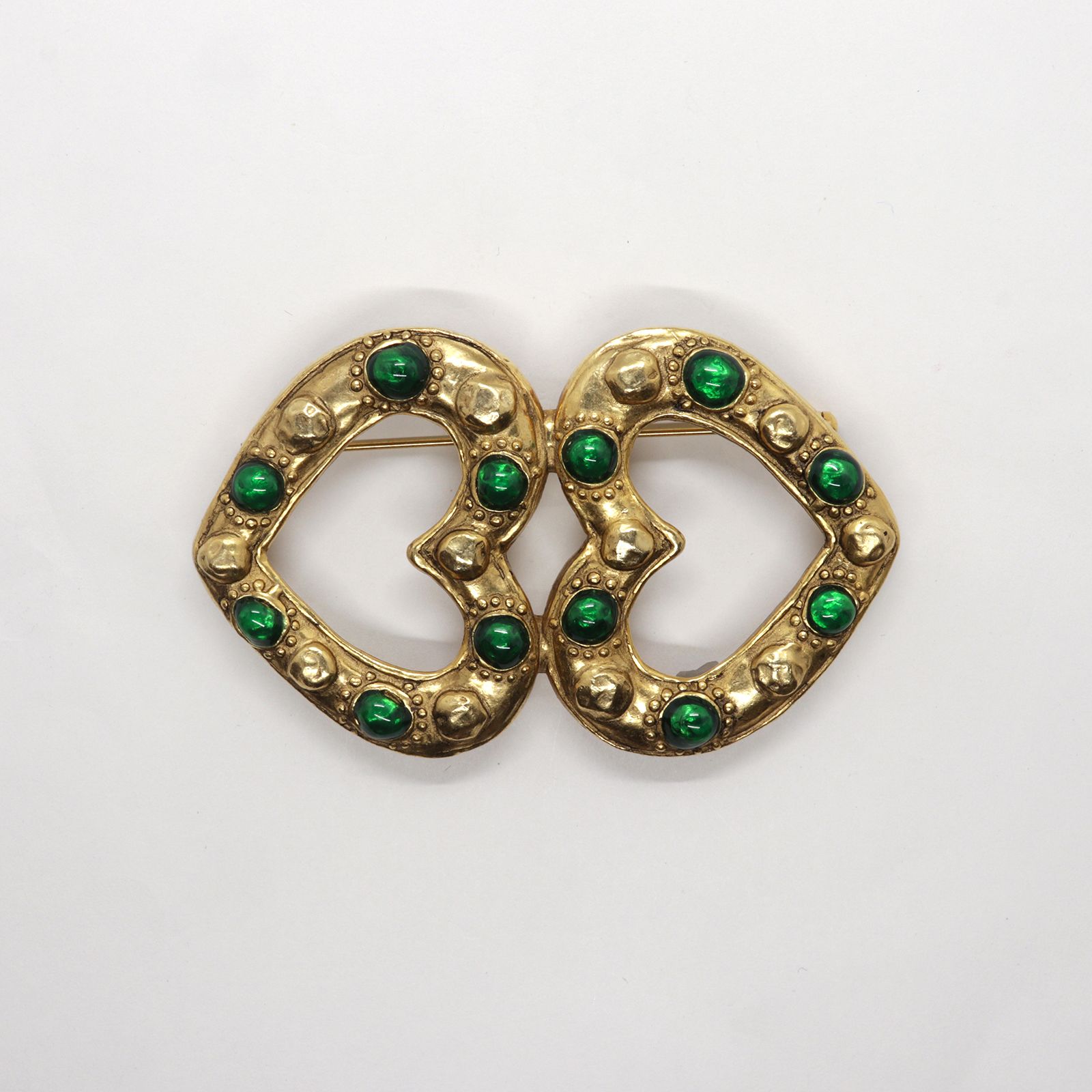 「ツインオープンハート」ブローチ ヨーロッパ