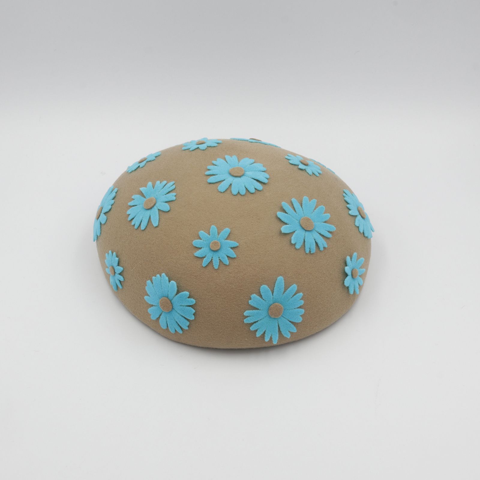 【送料無料対象外】アシンメトリープチトーク ベージュ×ターコイズブルー