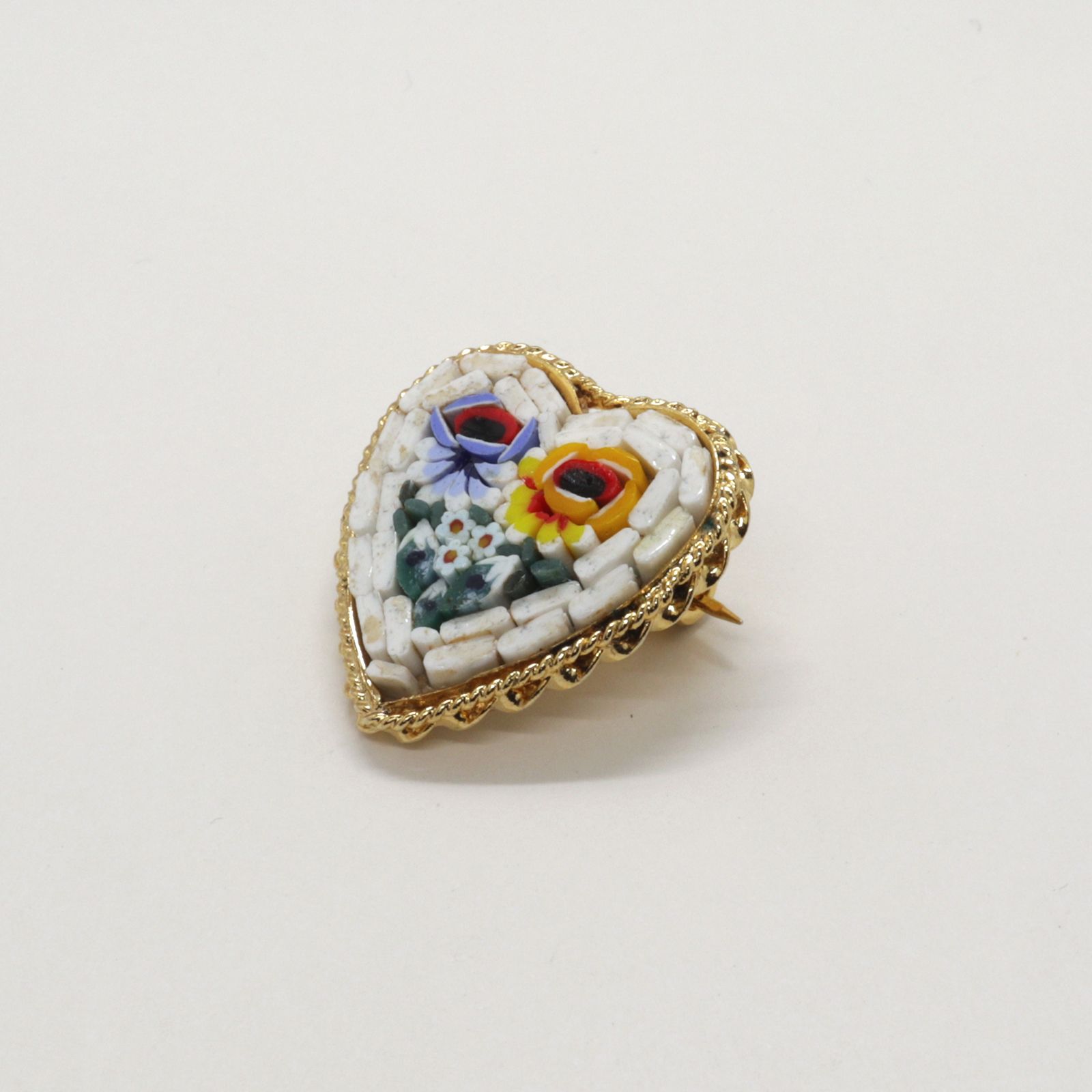 「モザイクハート」ブローチ イタリア