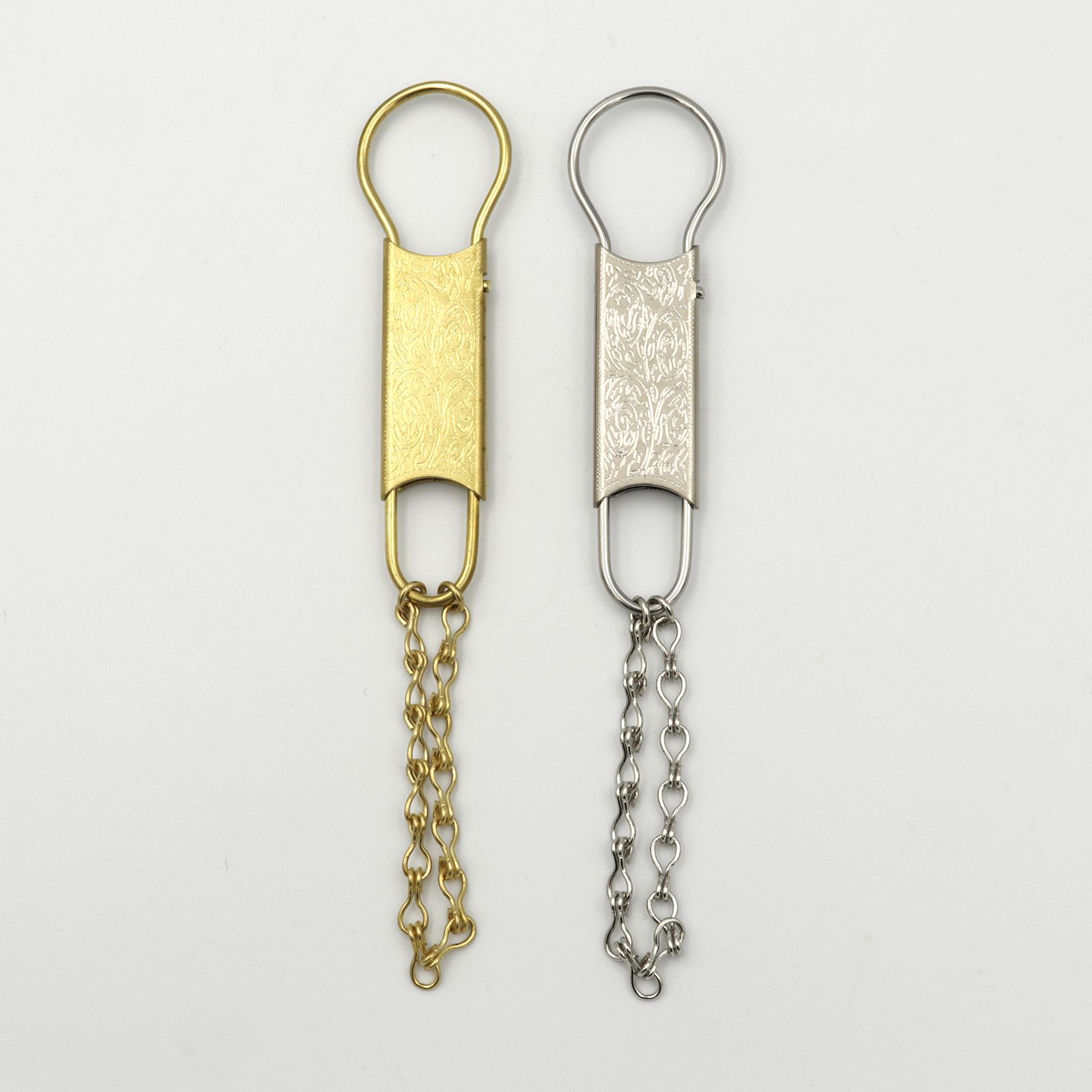 「gordon Pattern with Chain」キーリング ニッケル