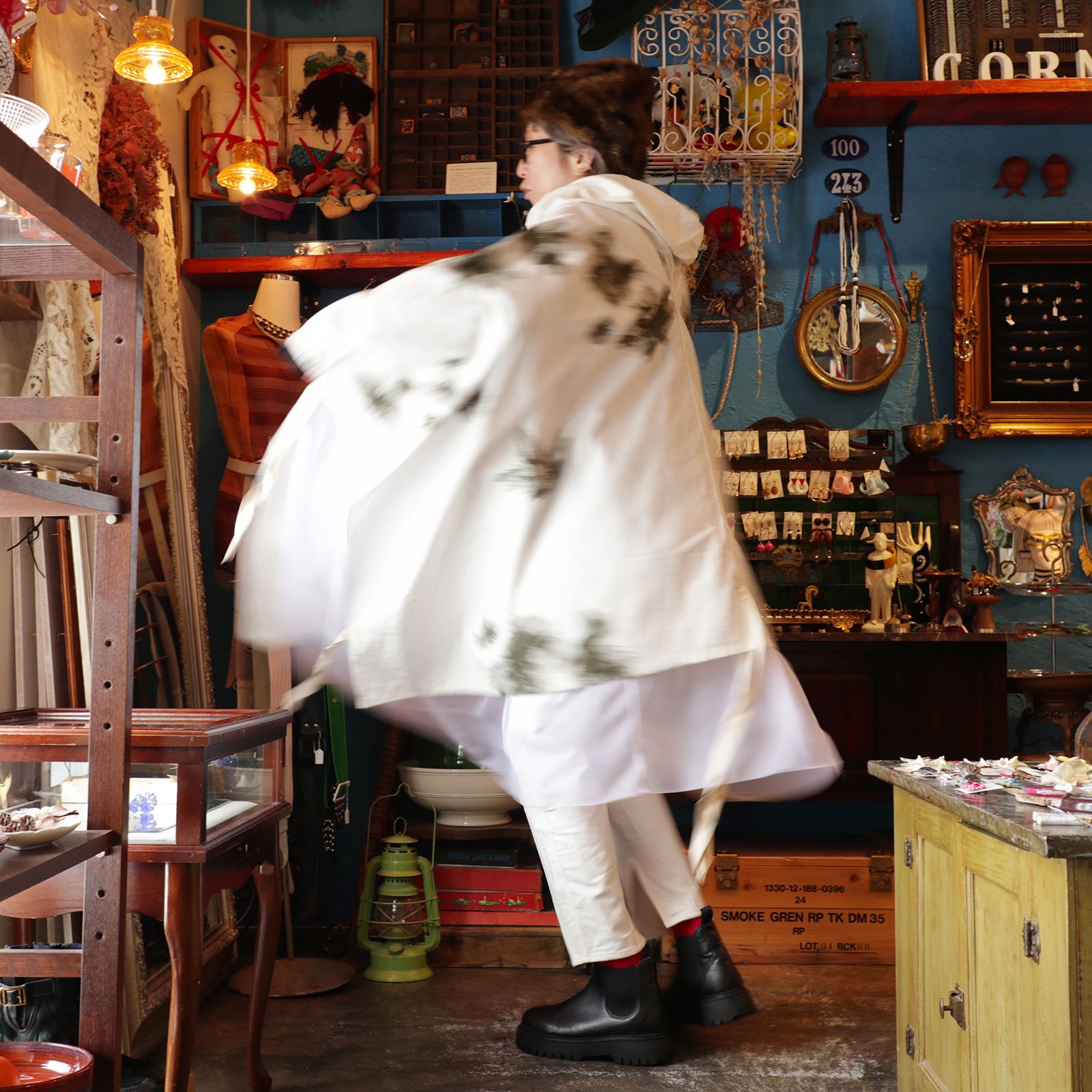 corne 10th anniversary item 「スノーカモ ポンチョ リメイク」 ドイツ 1960～70s