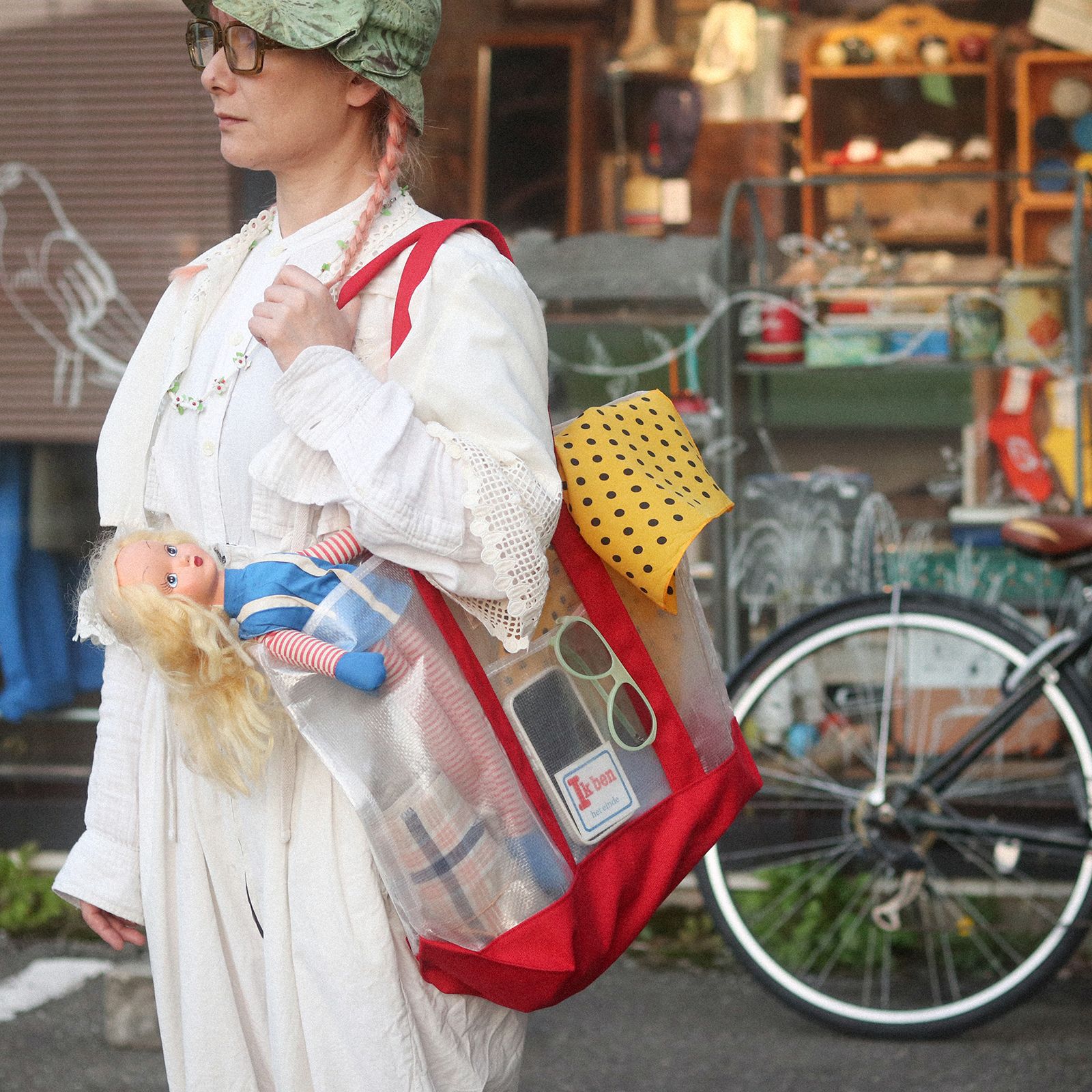 「PE TOTE BAG L」ネイビー