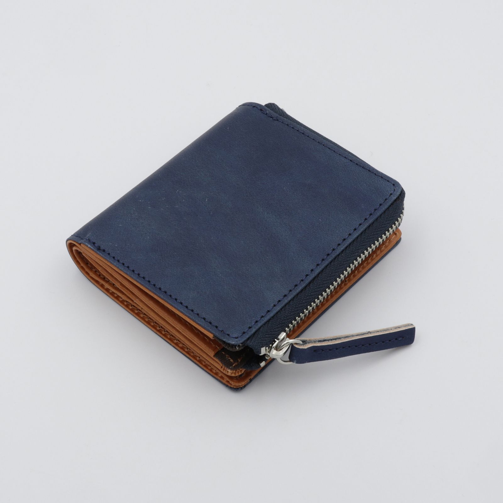 「BOTANICAL」 Lファスナー短財布 ネイビー（藍染め）