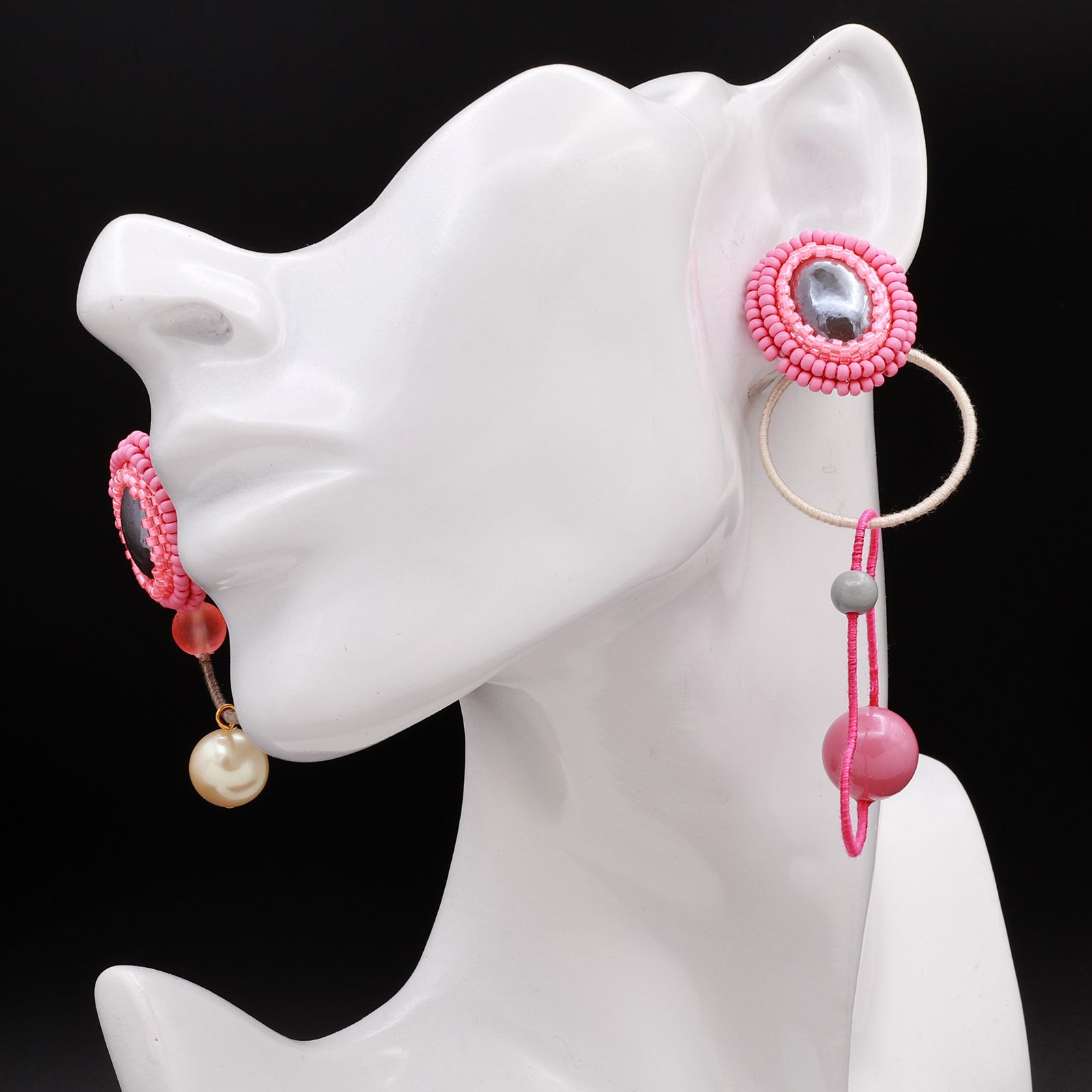 「Oval」ピアス ピンク【collection de couleurs de sachikoism】