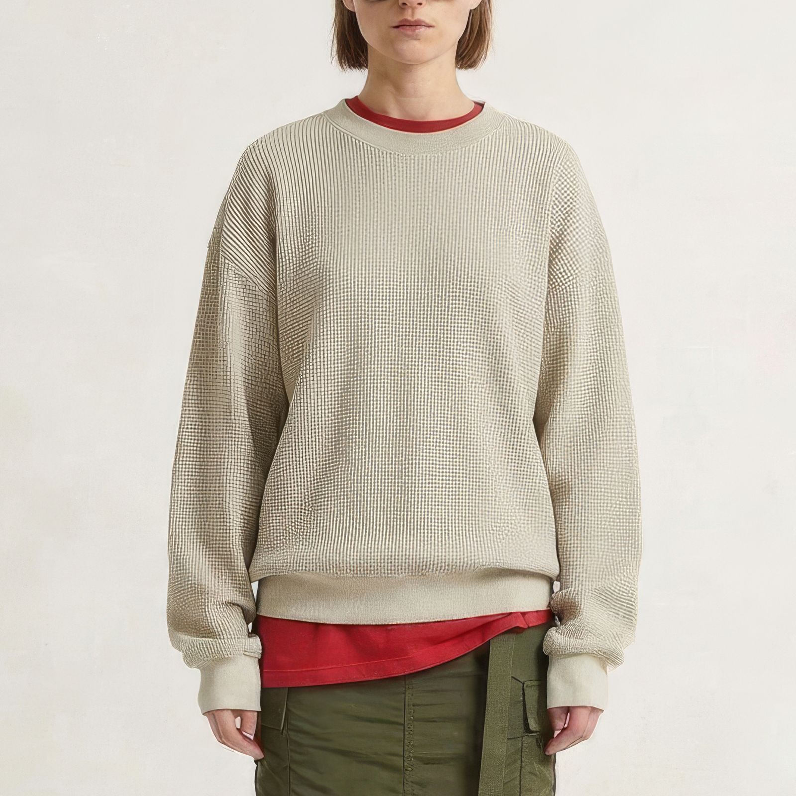 Acrylic Wool Thermal Shirt グレージュ