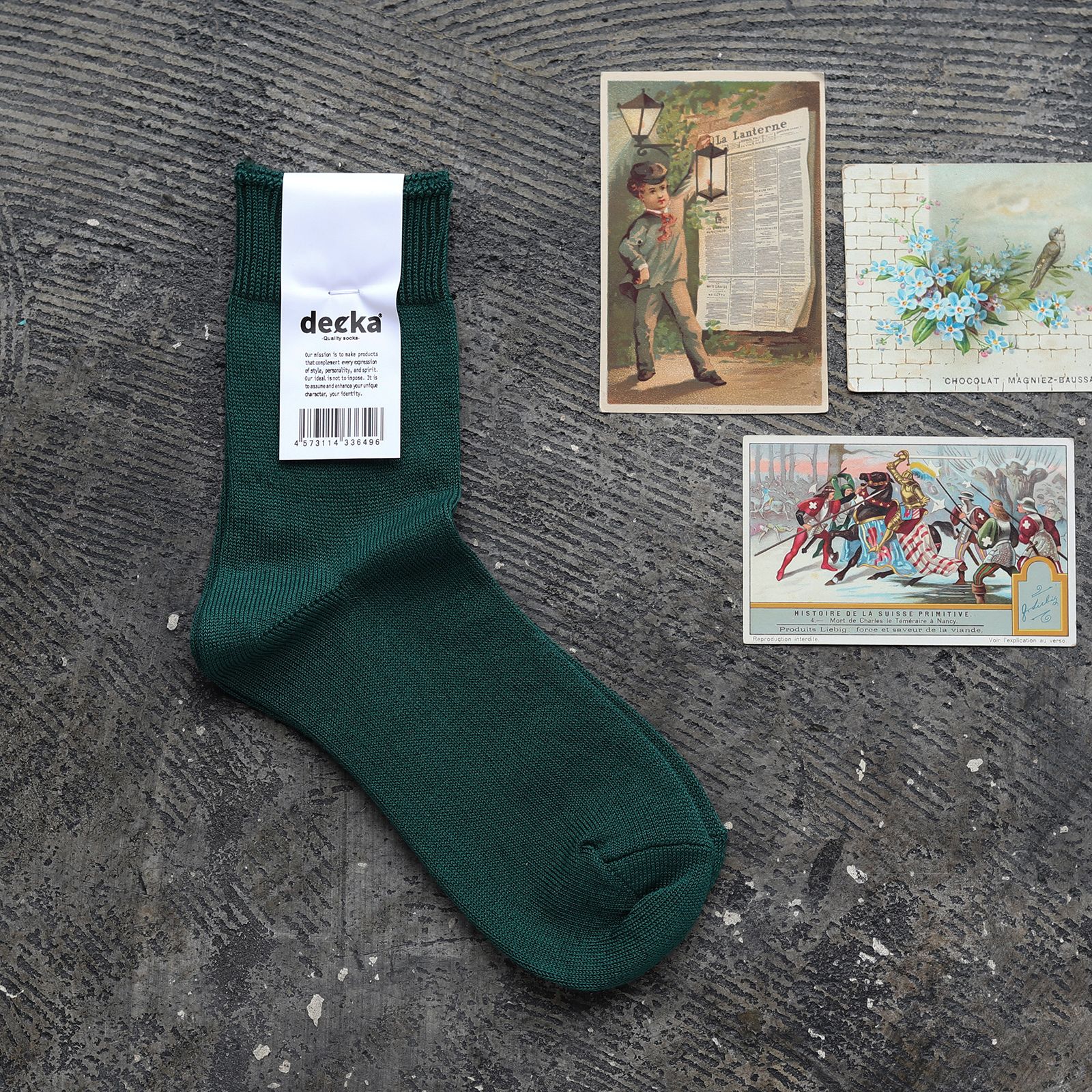 Mercerized Socks GIZA グリーン 靴下