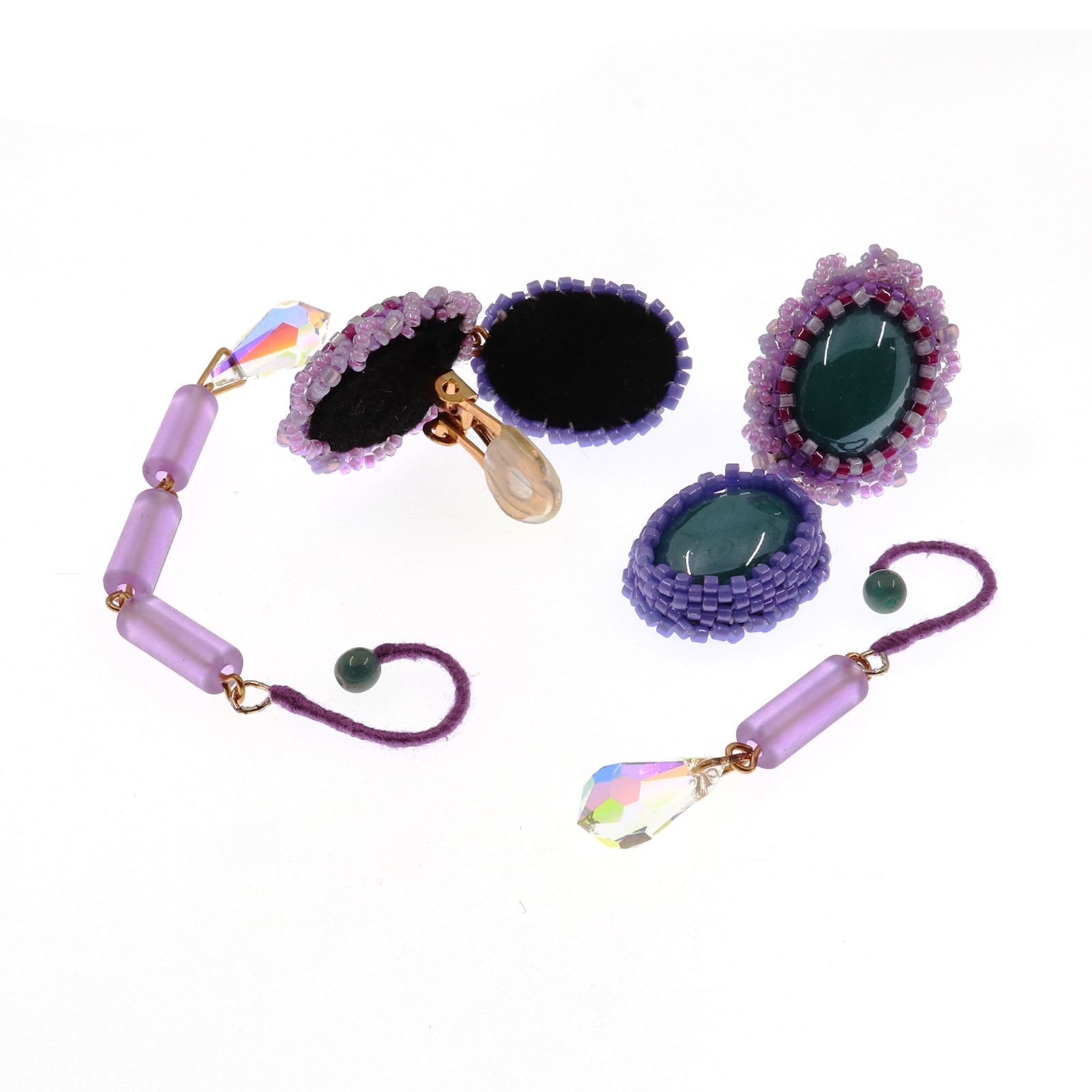 「Oval」イヤリング パープル【collection de couleurs de sachikoism】